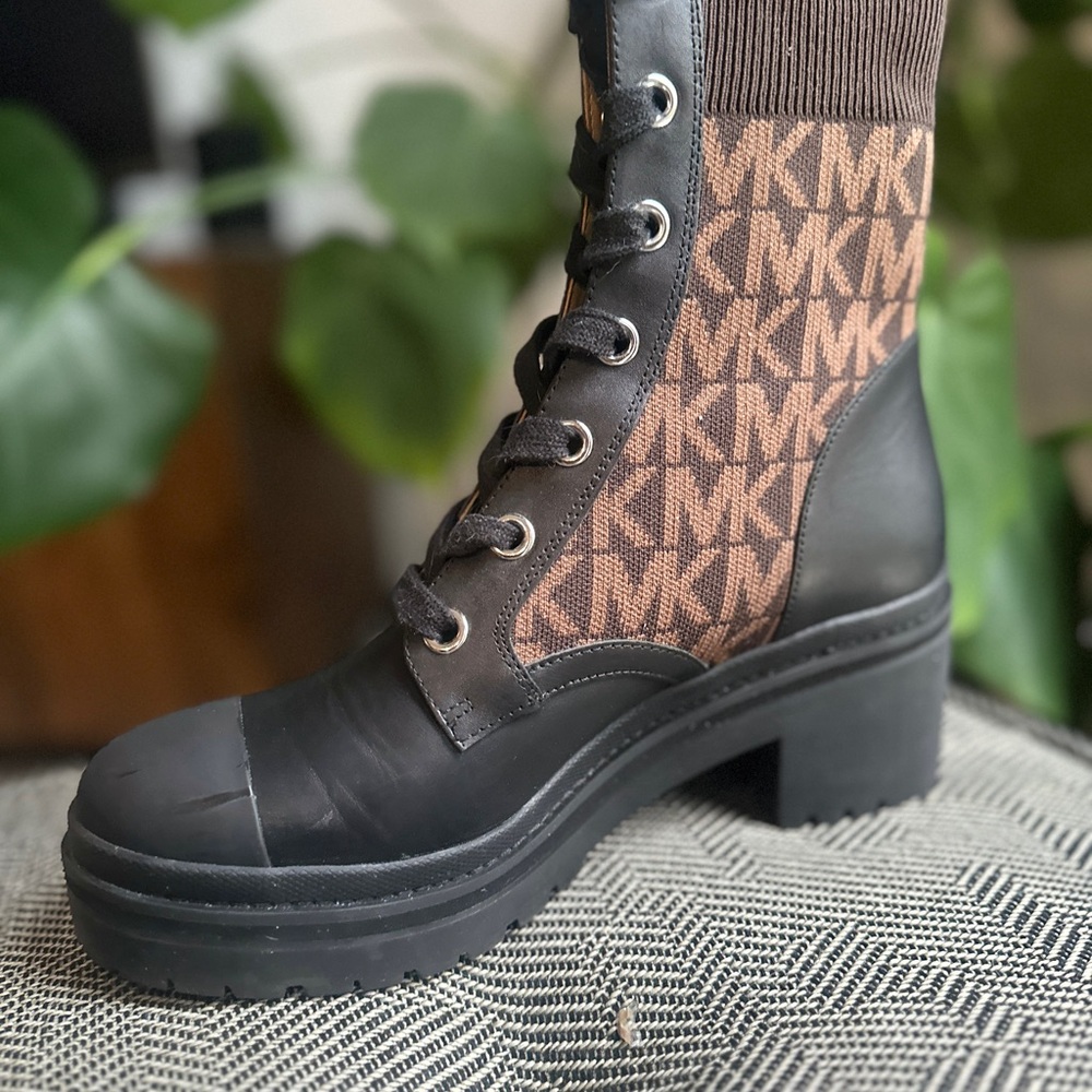 Michael Kors Women's Black and Brown Ankle Boots - Picture 5 of 6
